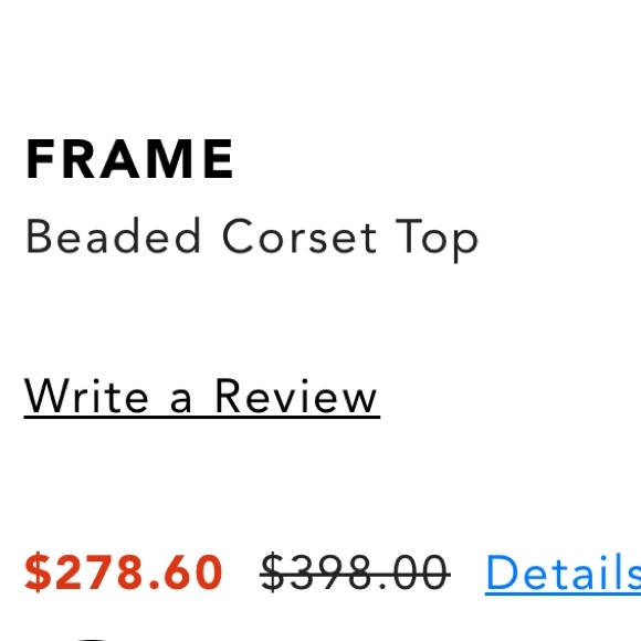 FRAME | Black Beaded Corset Top / Like New - Picture 6 of 6